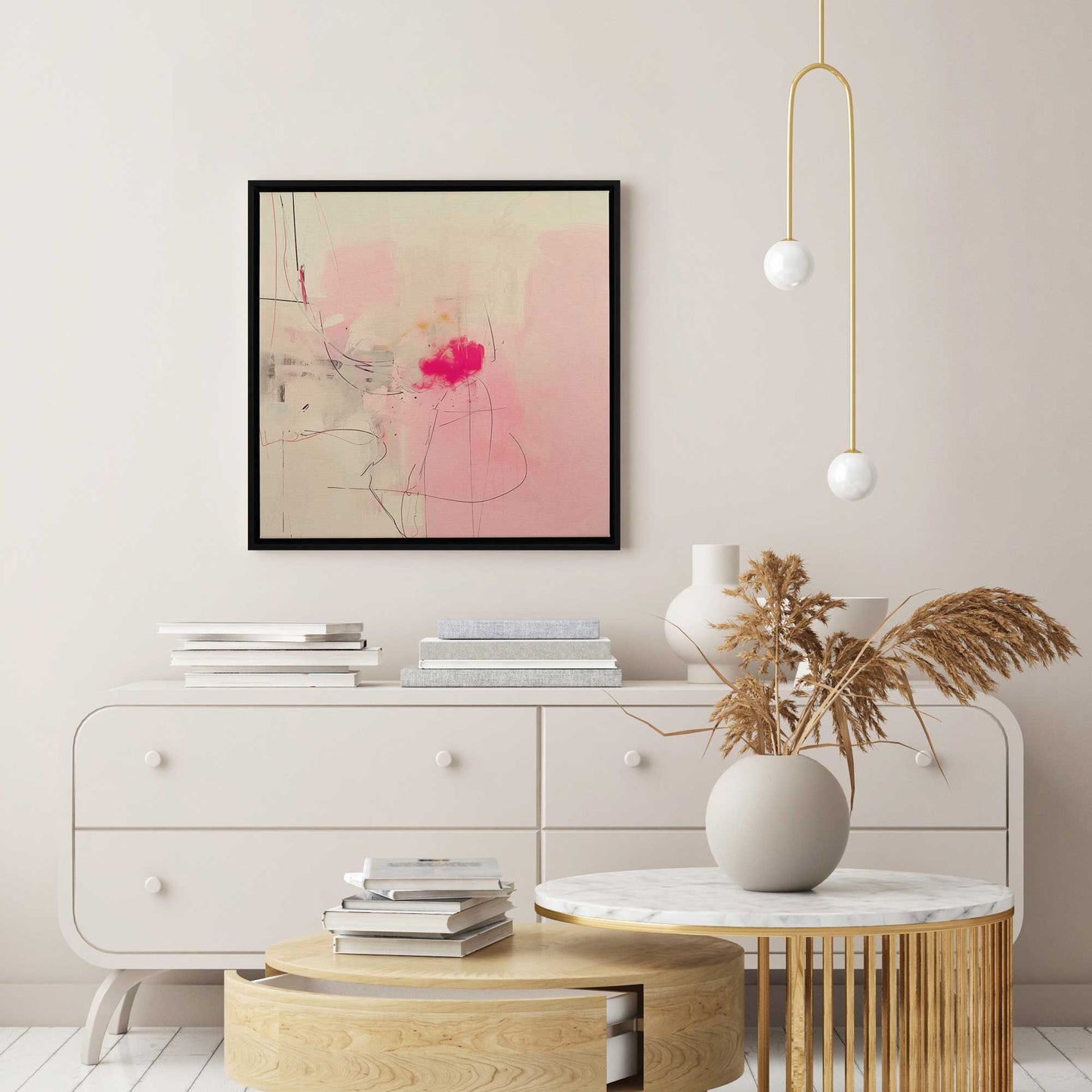 Pink Noise Abstract I Canvas Print