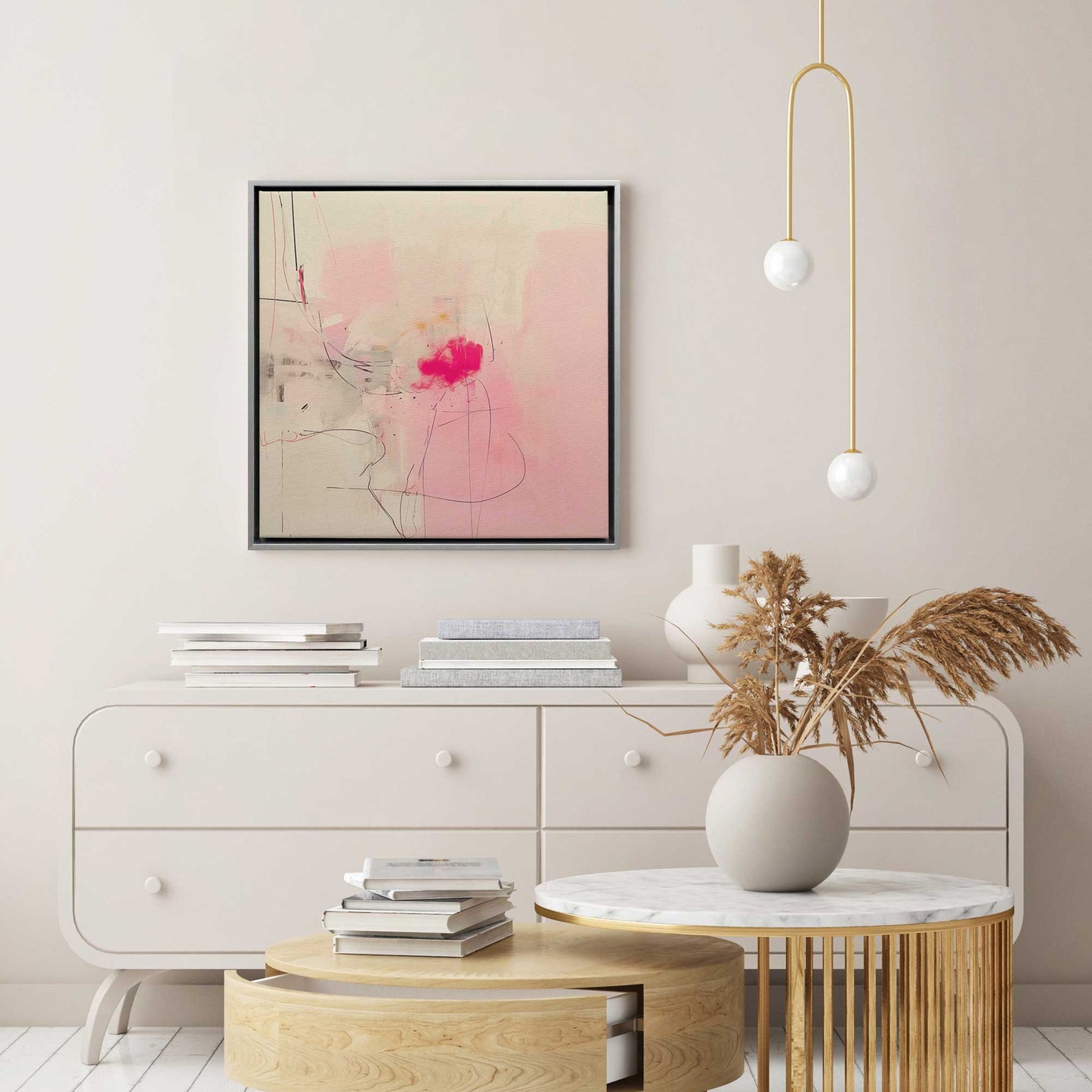 Pink Noise Abstract I Canvas Print
