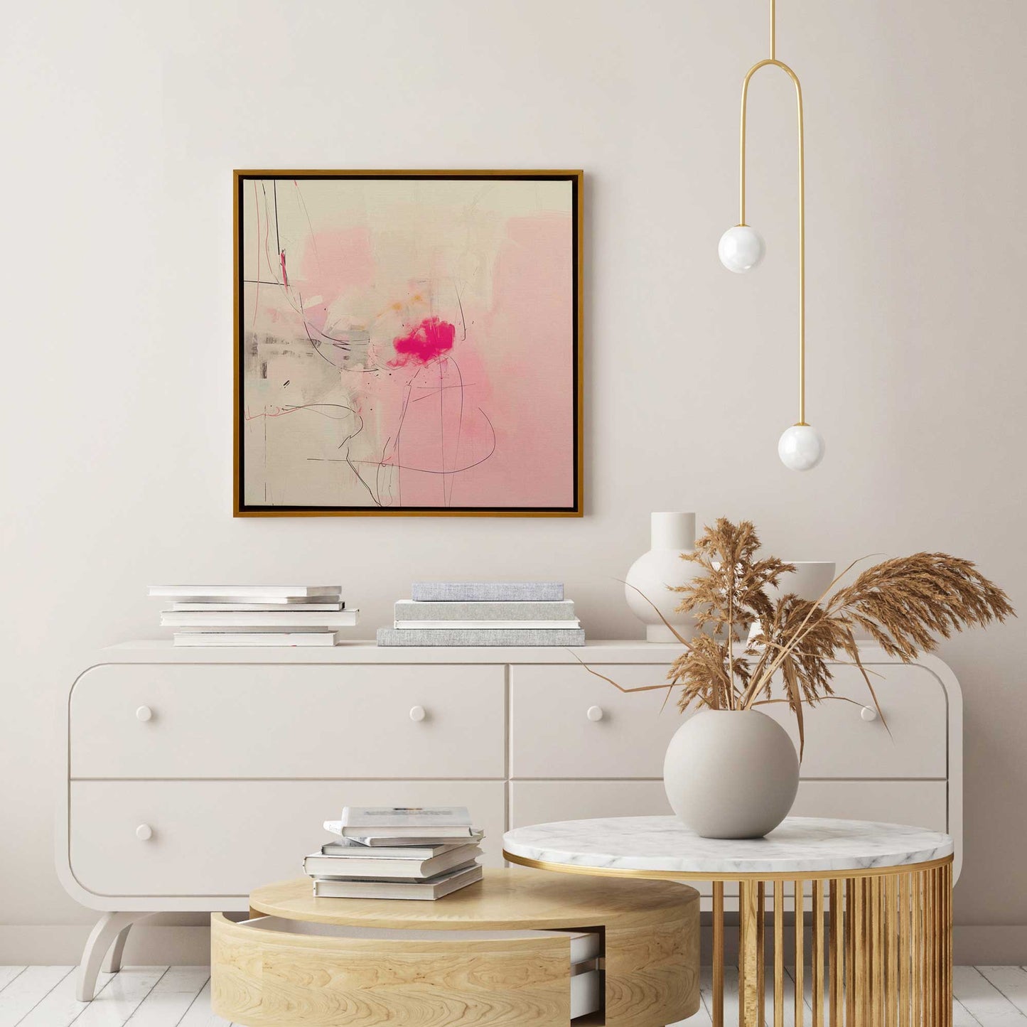 Pink Noise Abstract I Canvas Print