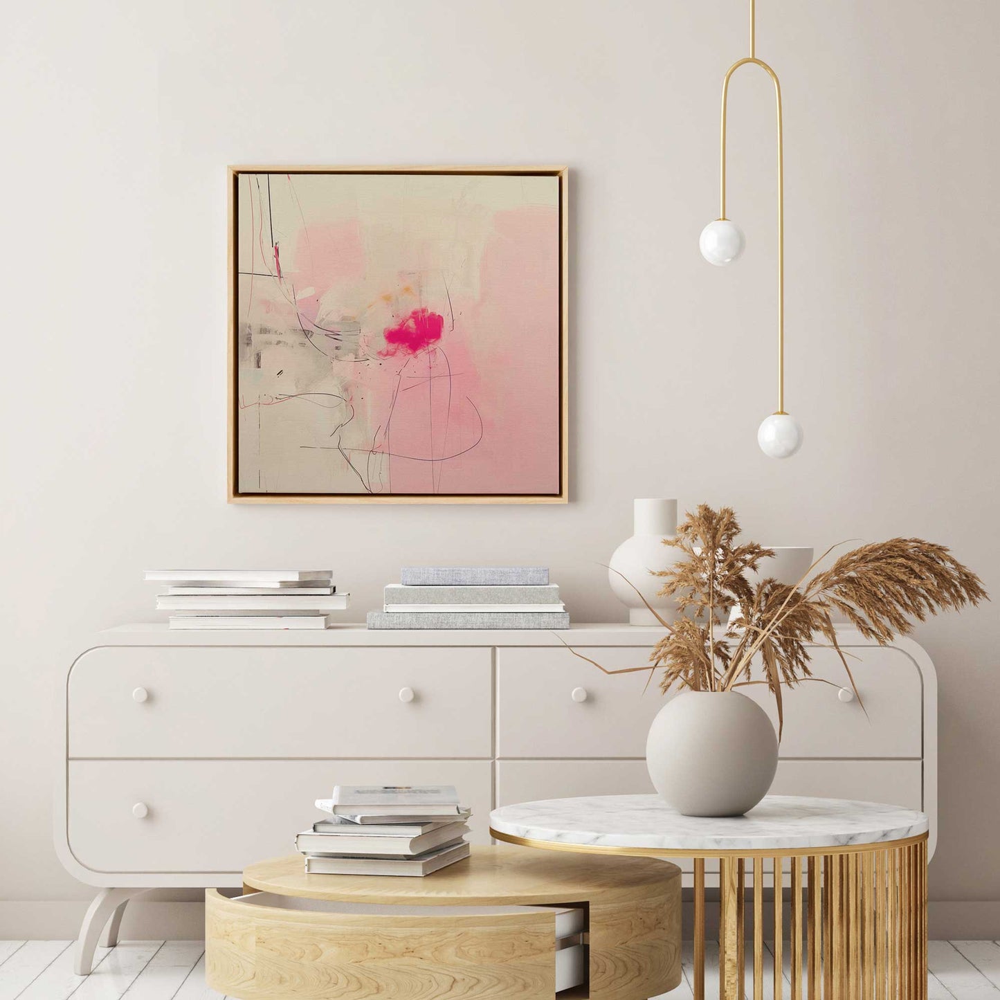 Pink Noise Abstract I Canvas Print
