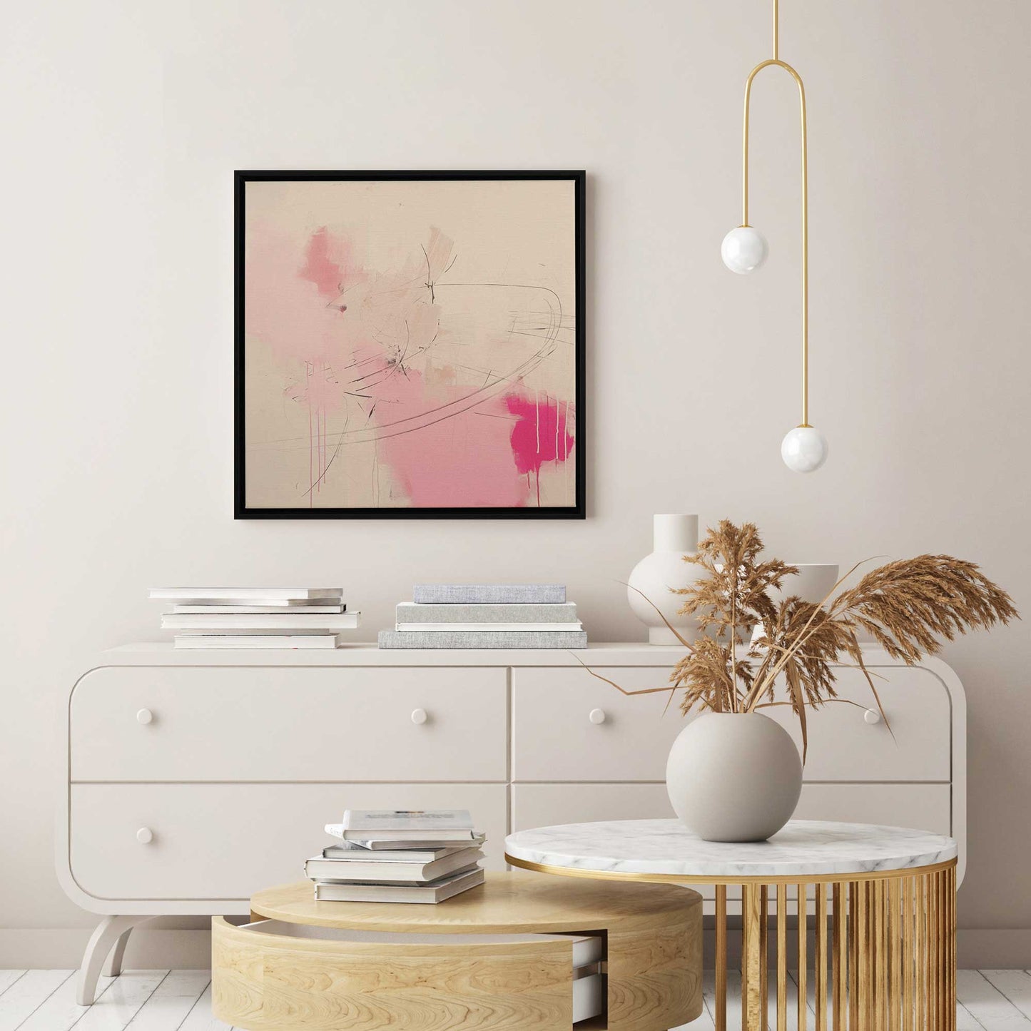 Pink Noise Abstract II Canvas Print
