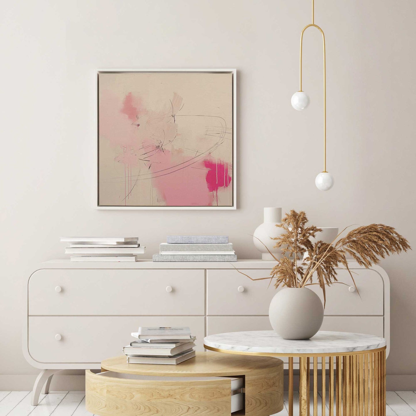 Pink Noise Abstract II Canvas Print