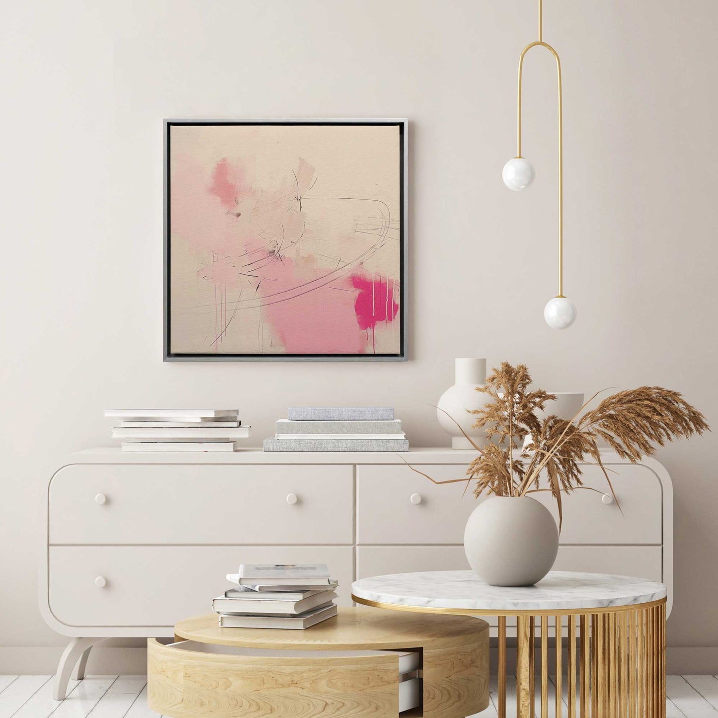 Pink Noise Abstract II Canvas Print