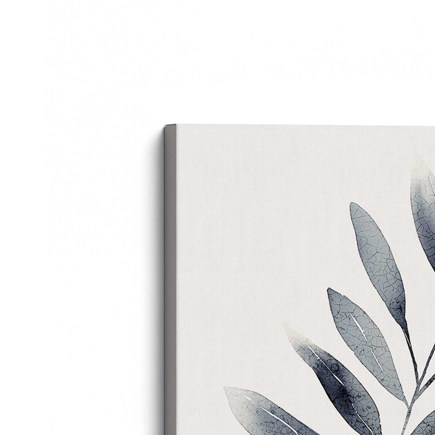 Soft Blue Leaves Canvas Print, Set of 2