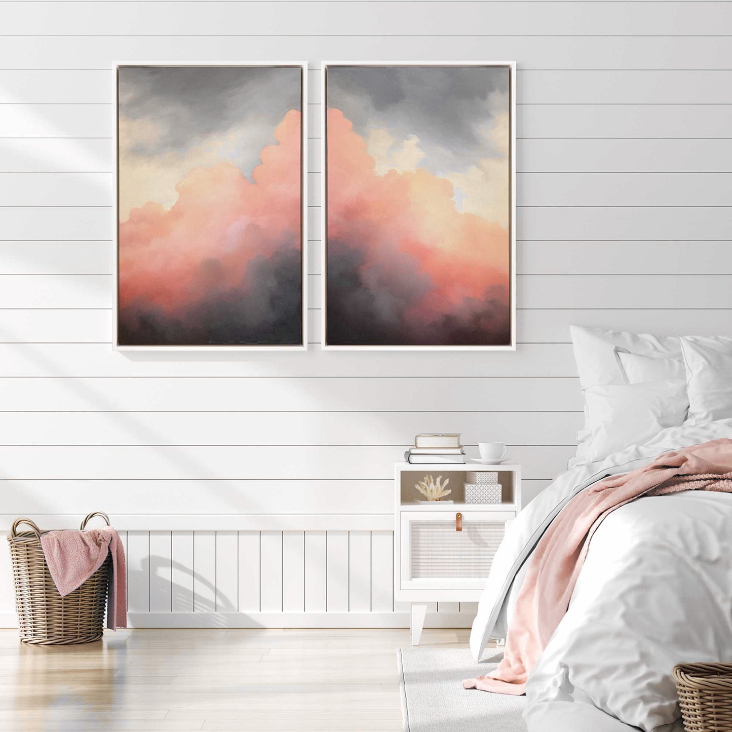 Moody Sunset Clouds Canvas Print, Set of 2