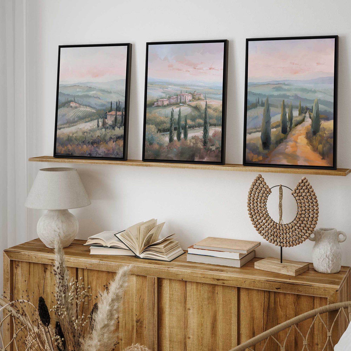 Tuscany Countryside Canvas Print, Set of 3