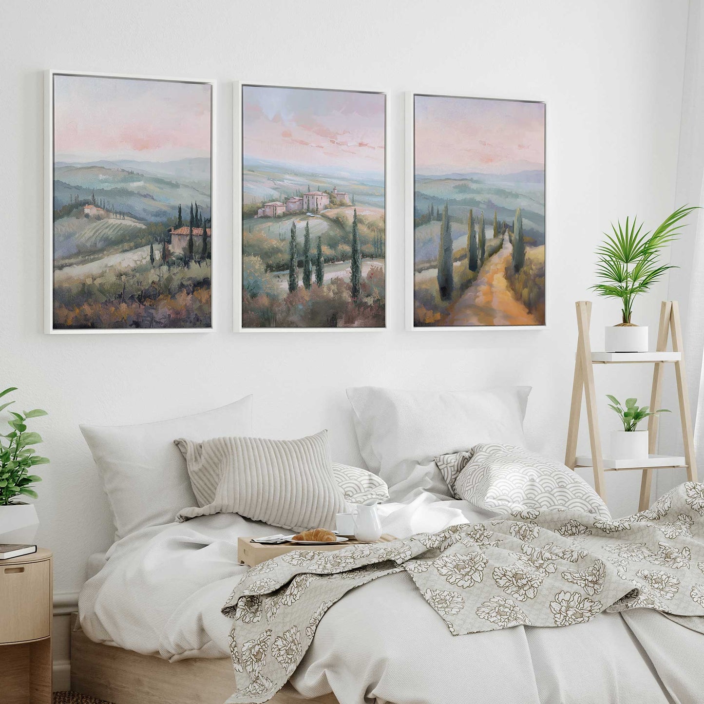 Tuscany Countryside Canvas Print, Set of 3