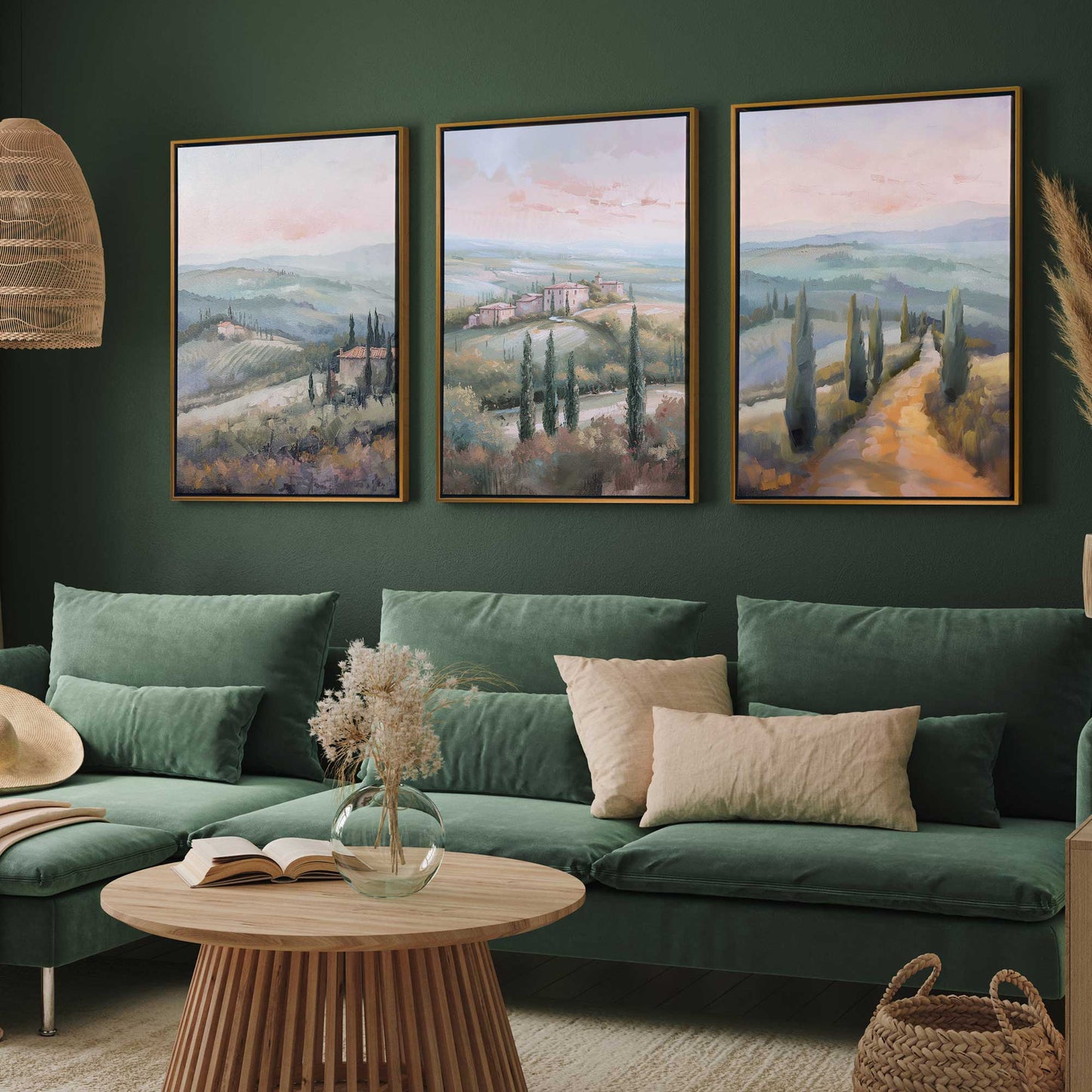 Tuscany Countryside Canvas Print, Set of 3