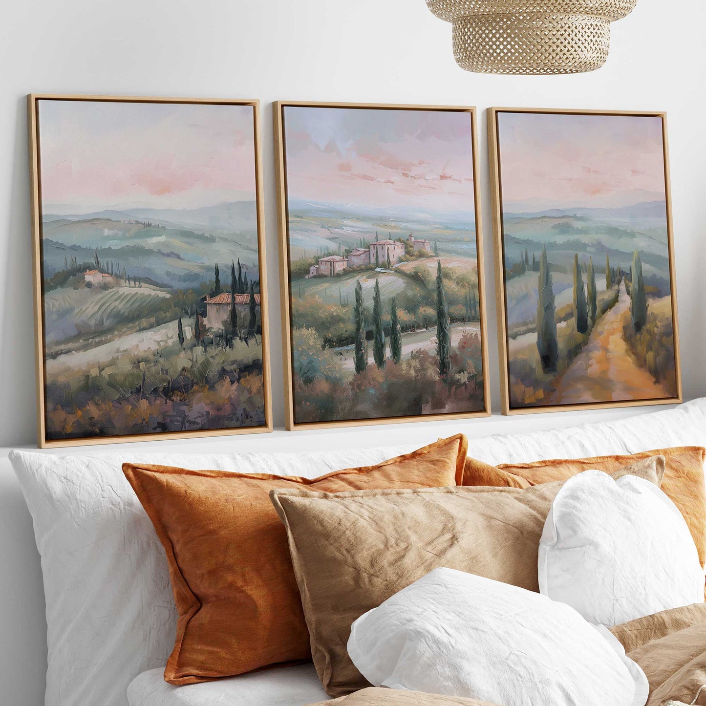 Tuscany Countryside Canvas Print, Set of 3