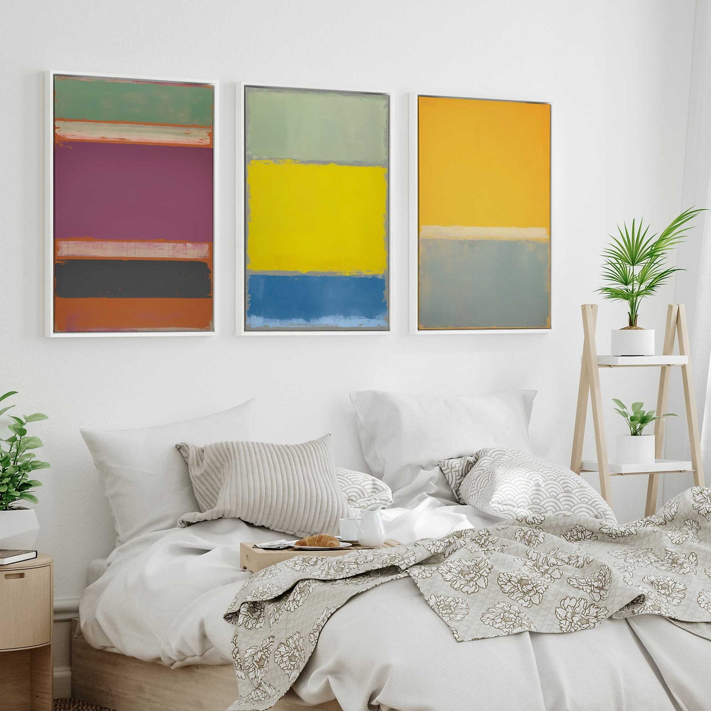 Colorful Abstract Blocks Canvas Print, Set of 3