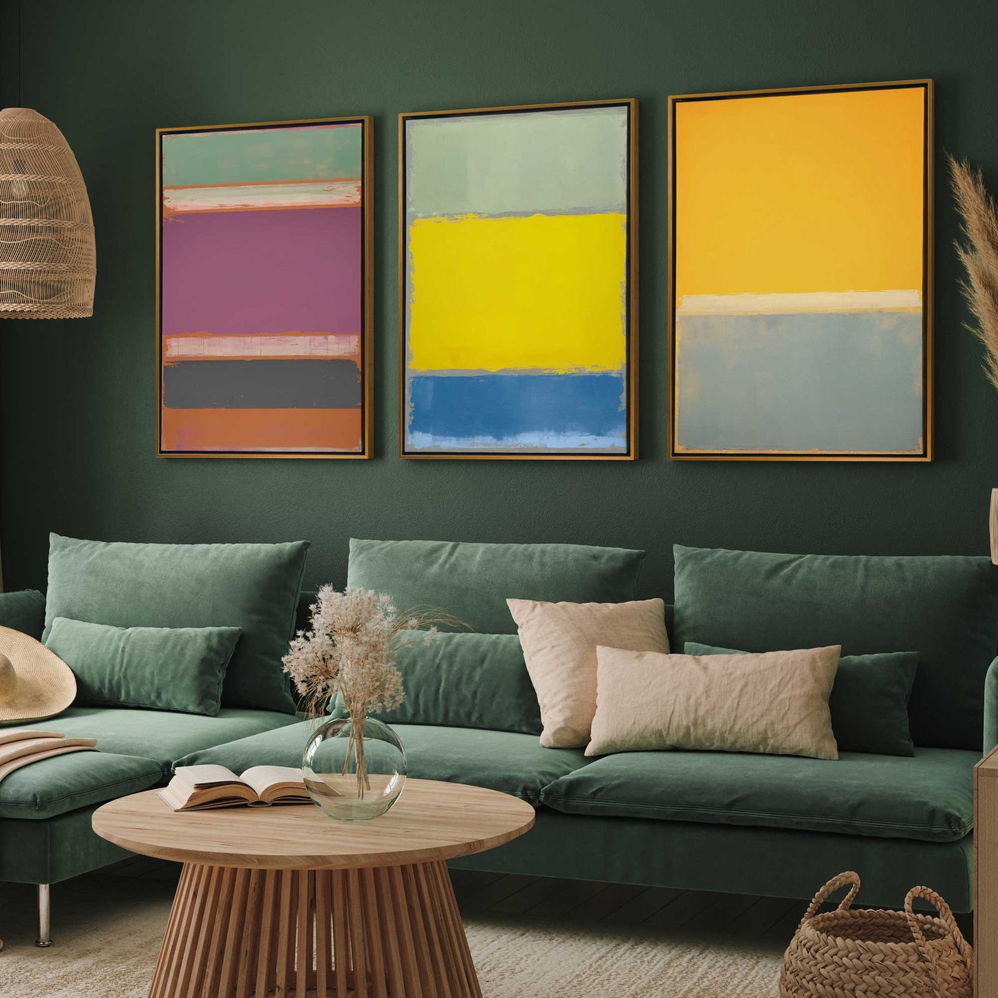 Colorful Abstract Blocks Canvas Print, Set of 3