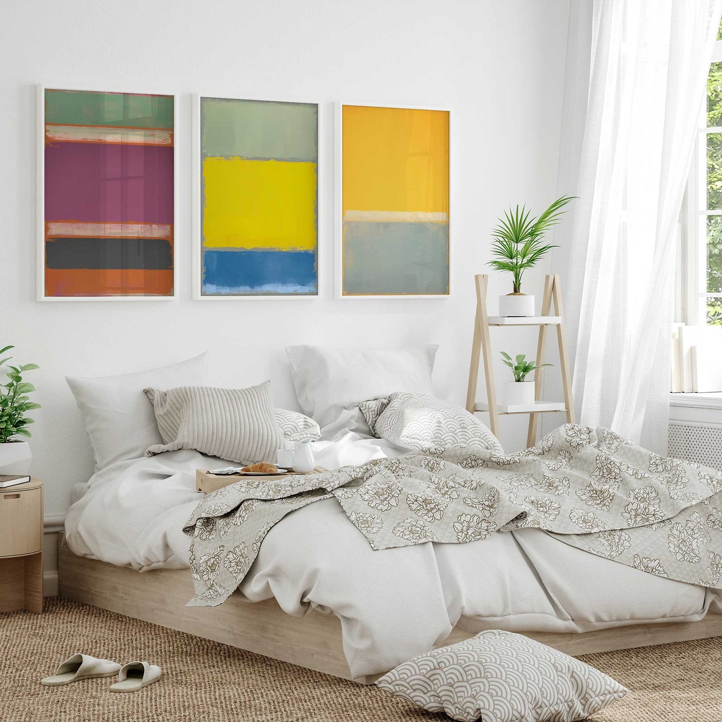 Colorful Abstract Blocks Art Print, Set of 3