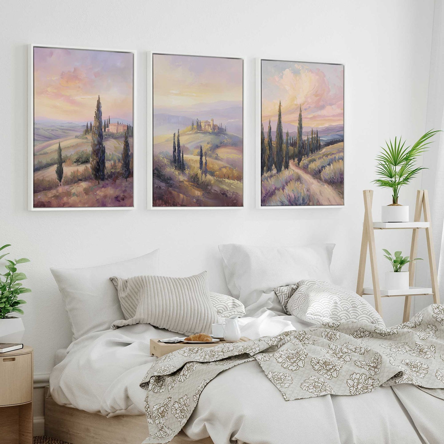 Glowing Tuscan Landscape Canvas Print, Set of 3