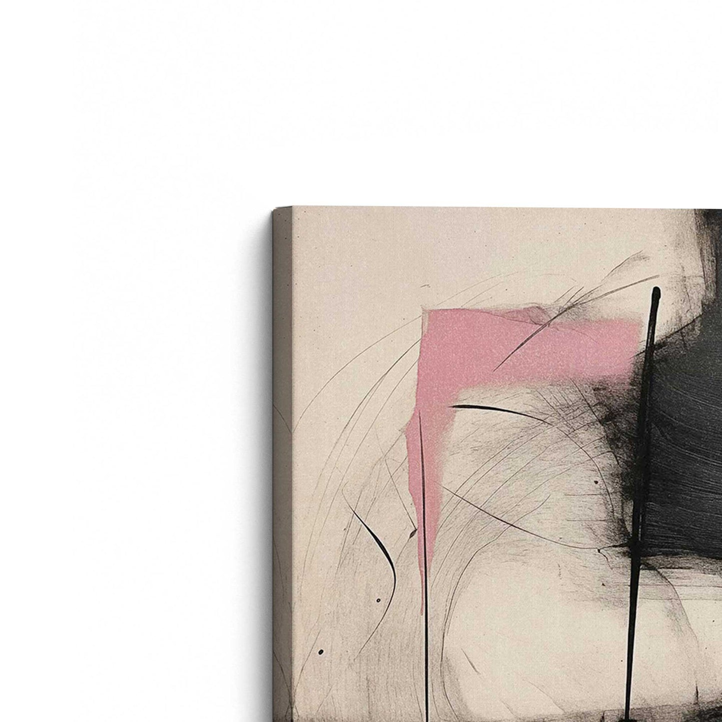 Black and Pink Echoes Canvas Print, Set of 2