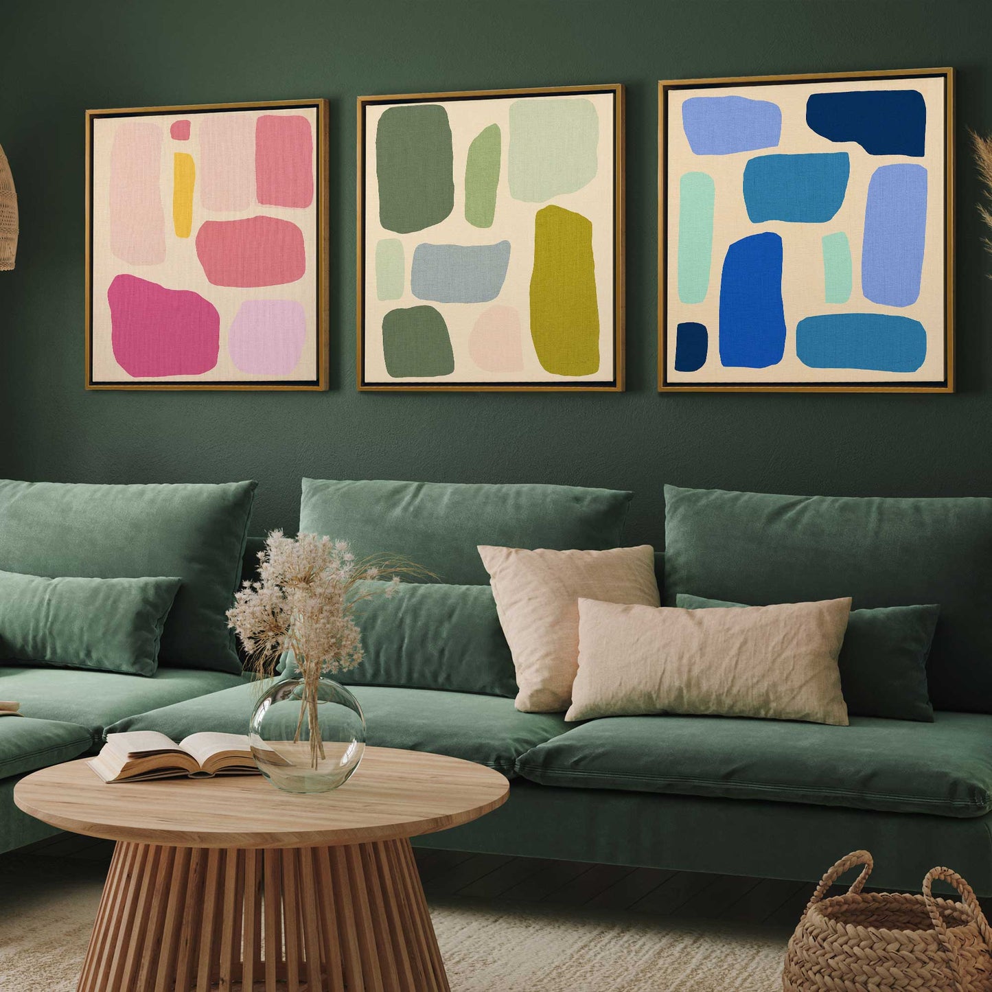 Colorful Abstract Pop Blocks Canvas Print, Set of 3