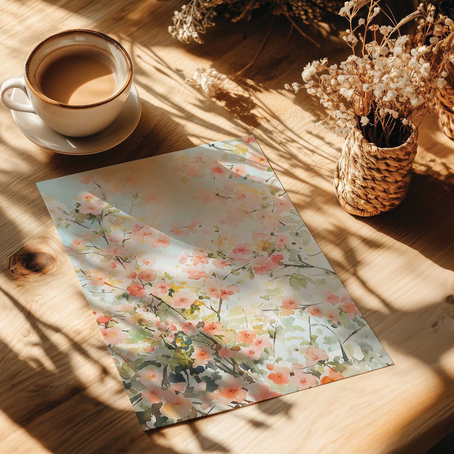 Soft Blossoms Under Blue Skies I Art Print