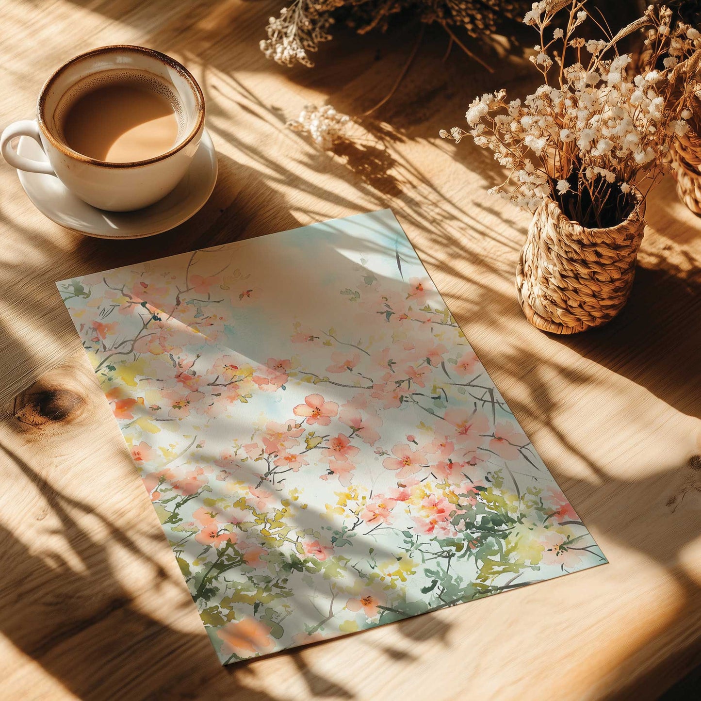 Soft Blossoms Under Blue Skies II Art Print