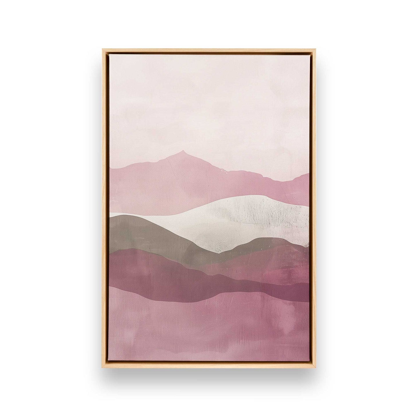 Blush Pink and Sage Green Abstract Mountain Set - Set of 3 Prints on Canvas