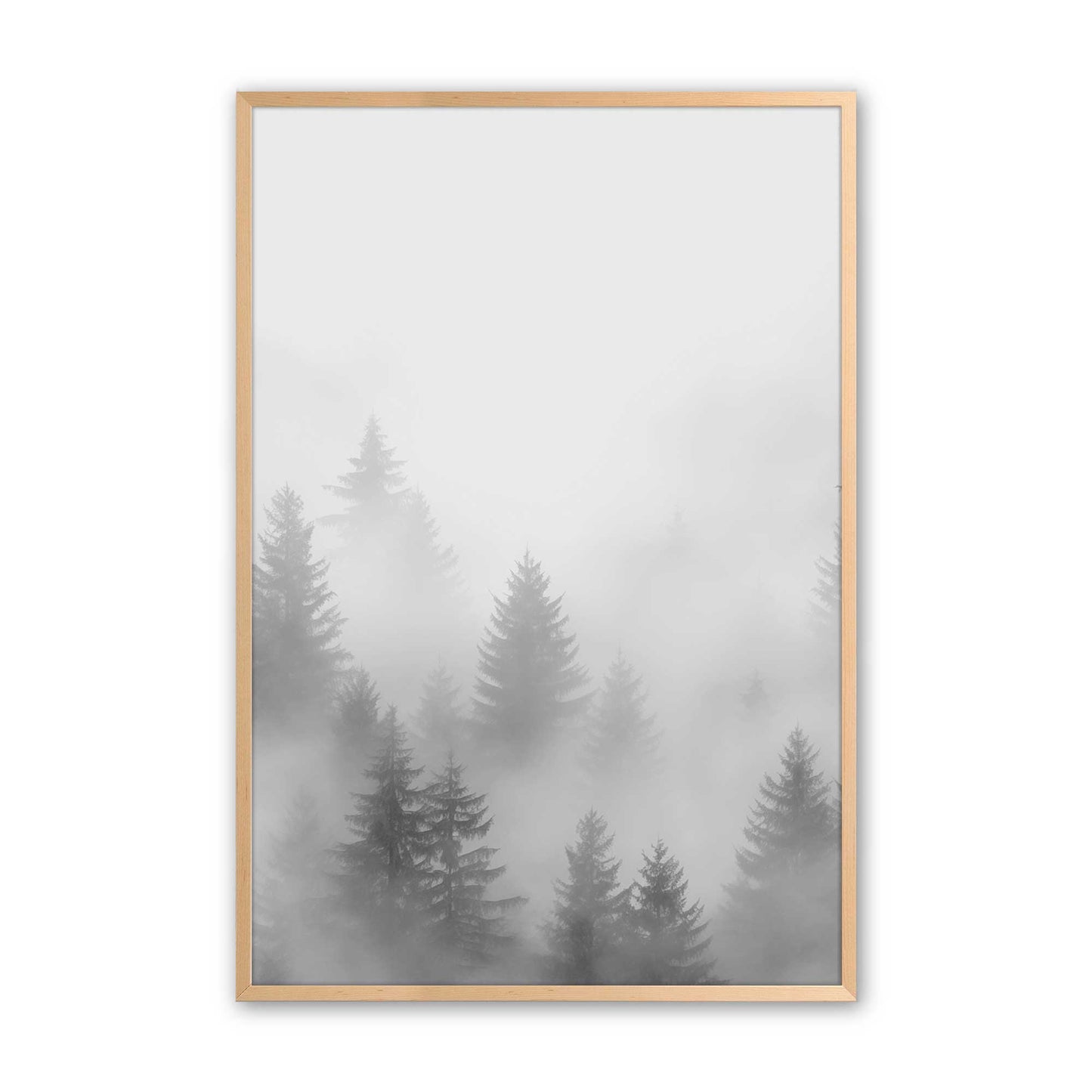 Winter Forest Fog Art Print, Set of 3