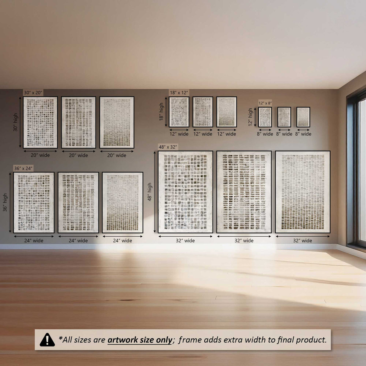 Soft Grid, Set of 3 Canvas Prints