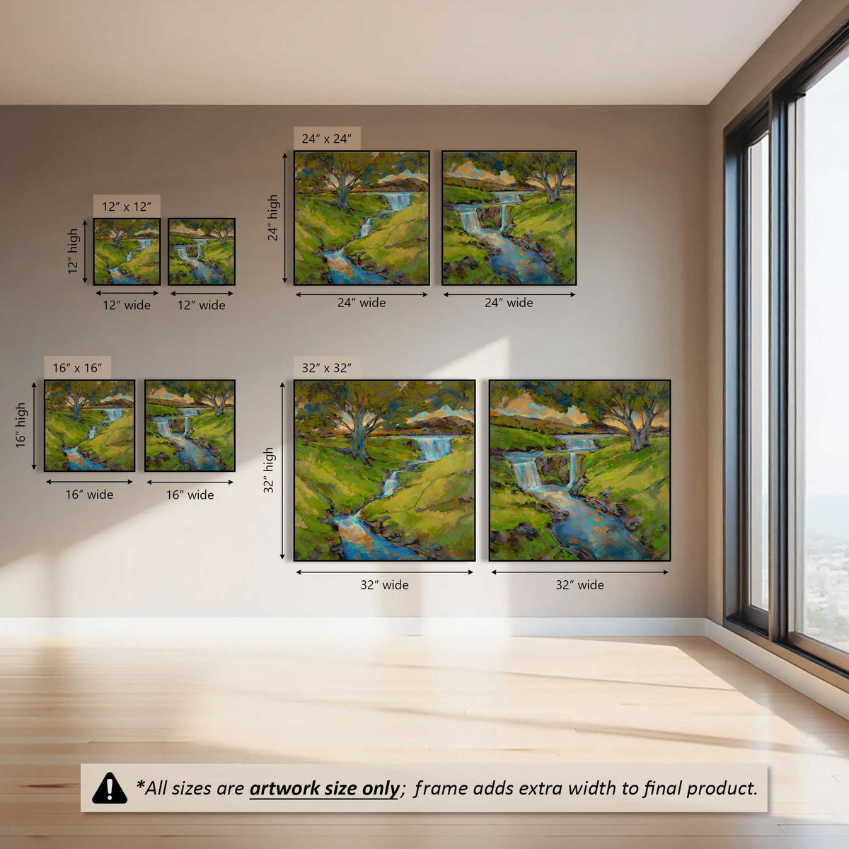 Happy Hills Splash, Set of 2 Canvas Prints