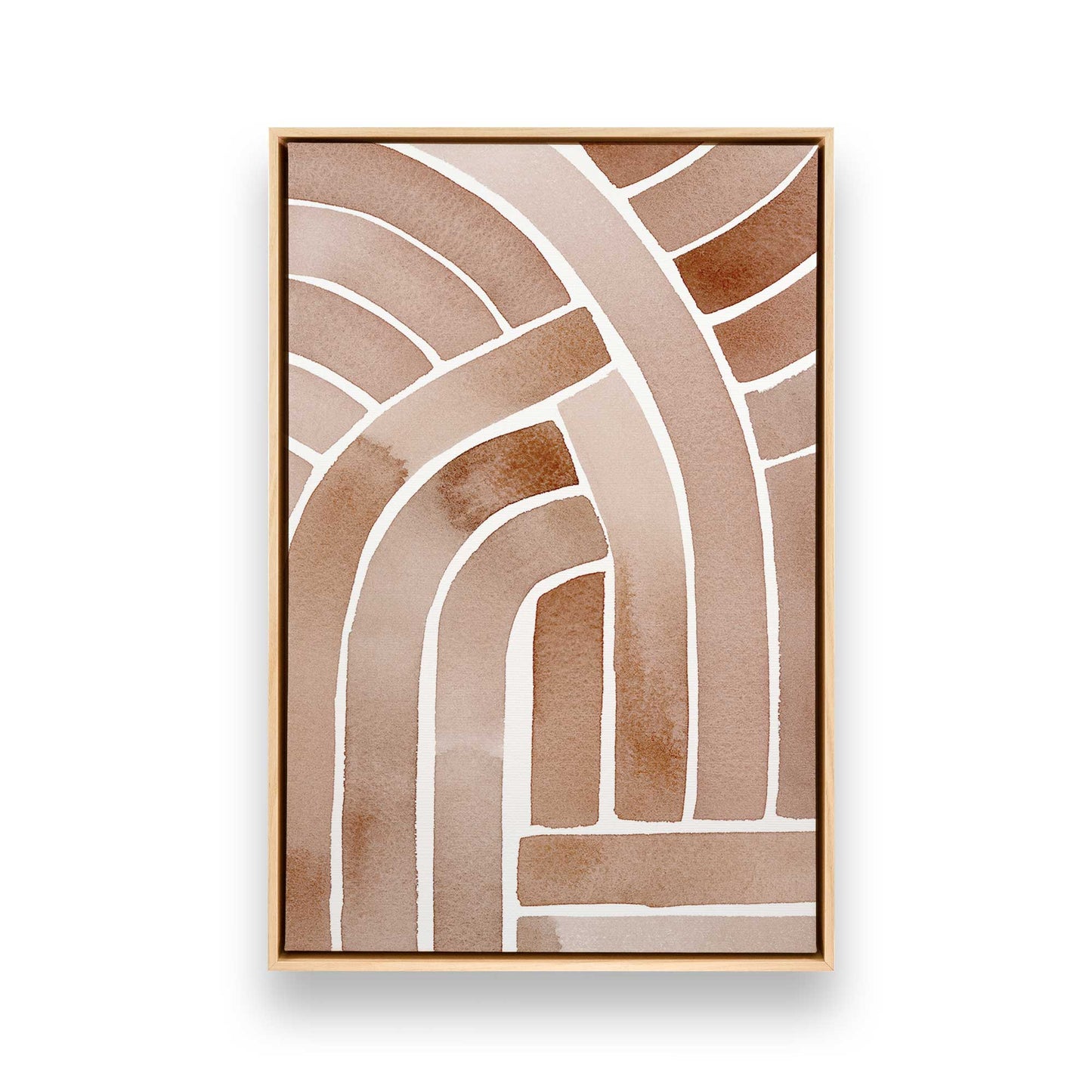 Brown Abstract Paths Canvas Print, Set of 2