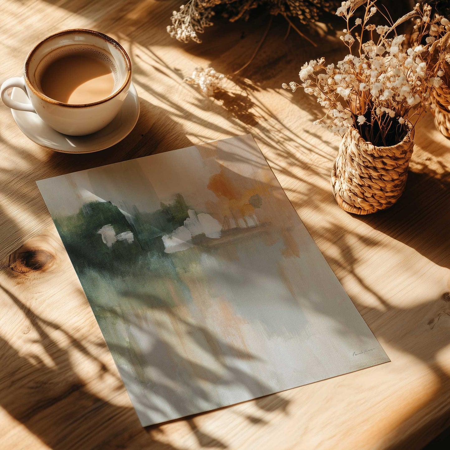 Autumn by the Water Art Print