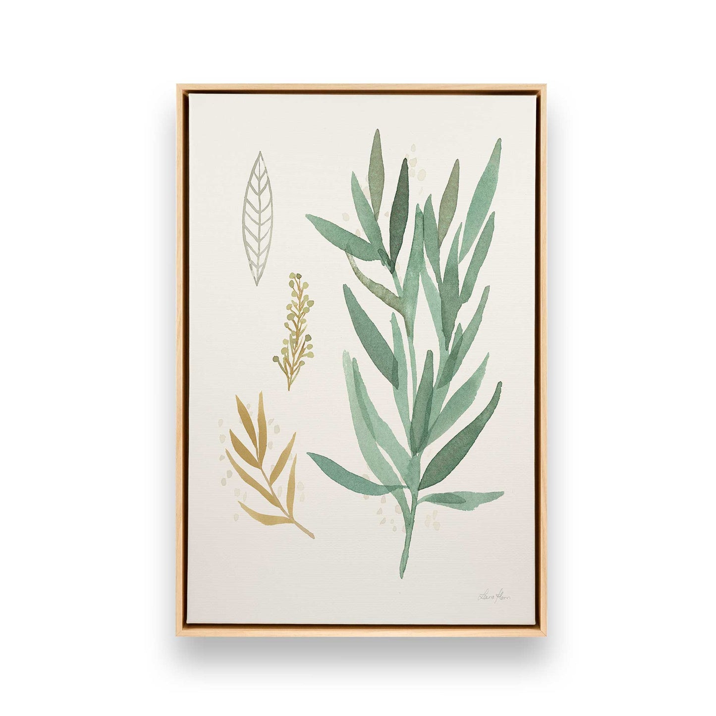 Earthy Greens in Bloom, Set of 4 Canvas Prints