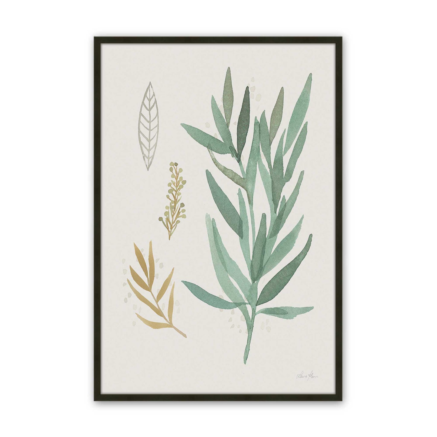 Earthy Greens in Bloom Set of 4 Art Prints