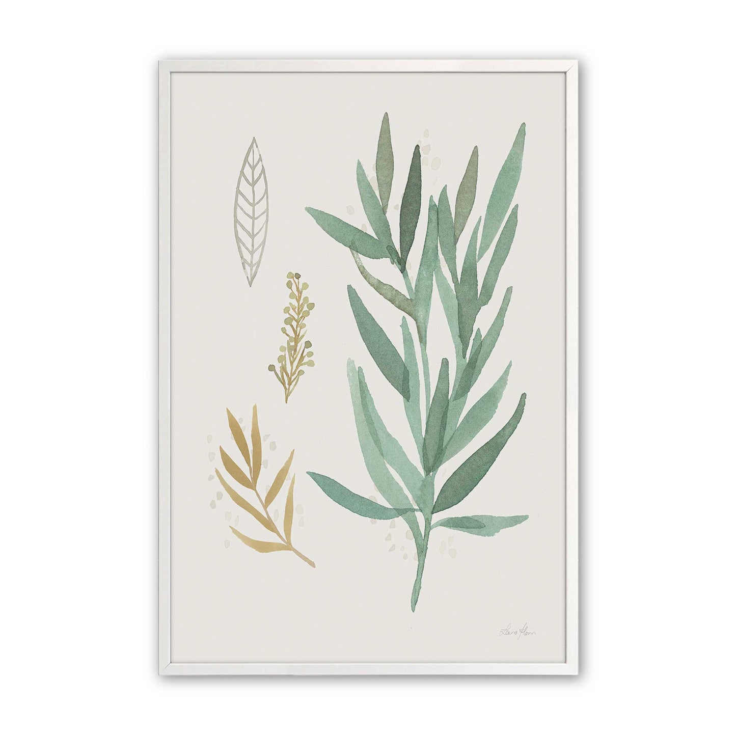 Earthy Greens in Bloom Set of 4 Art Prints
