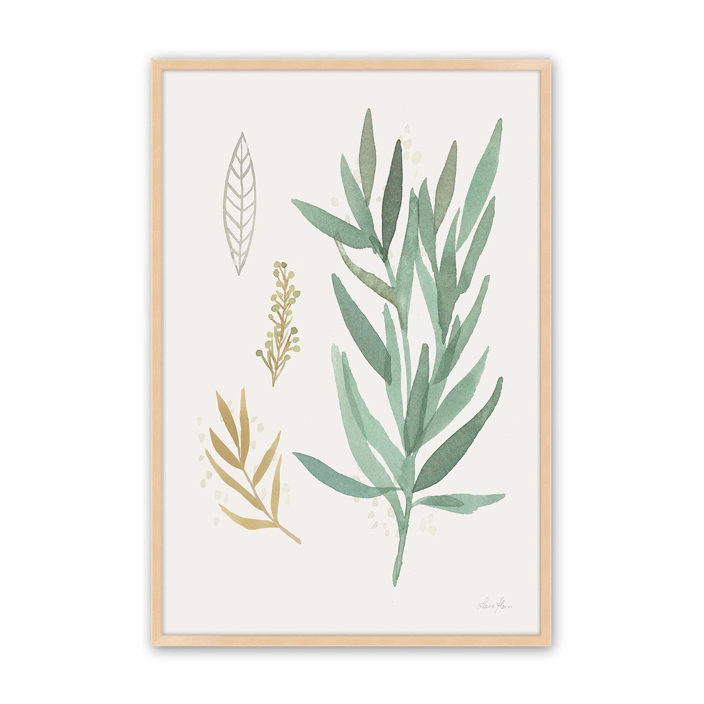 Earthy Greens in Bloom Set of 4 Art Prints