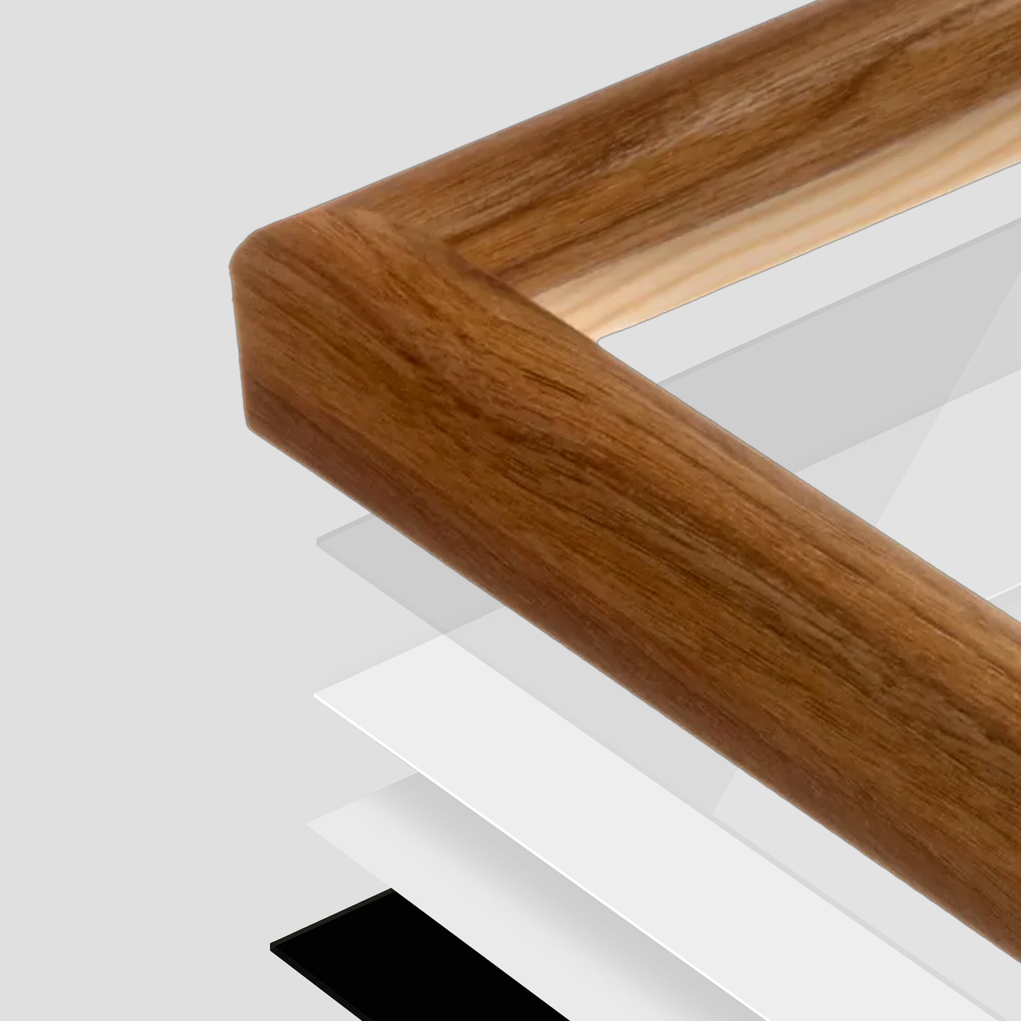 corner of the Light Walnut Hudson Narrows Wall Frame