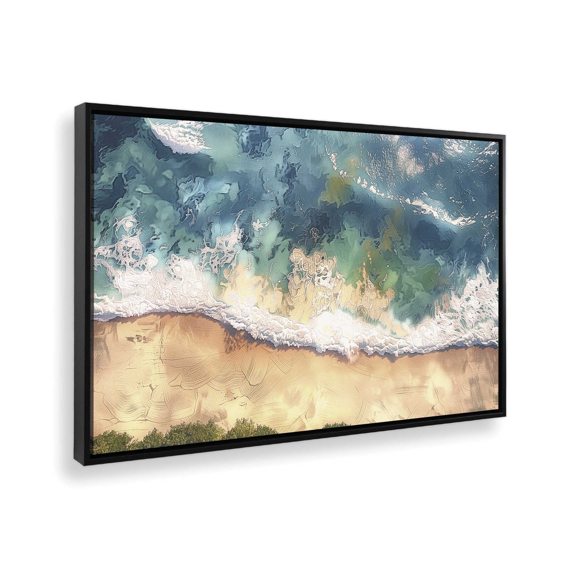 [Color:Satin Black], Picture of art in a Satin Black frame at an angle