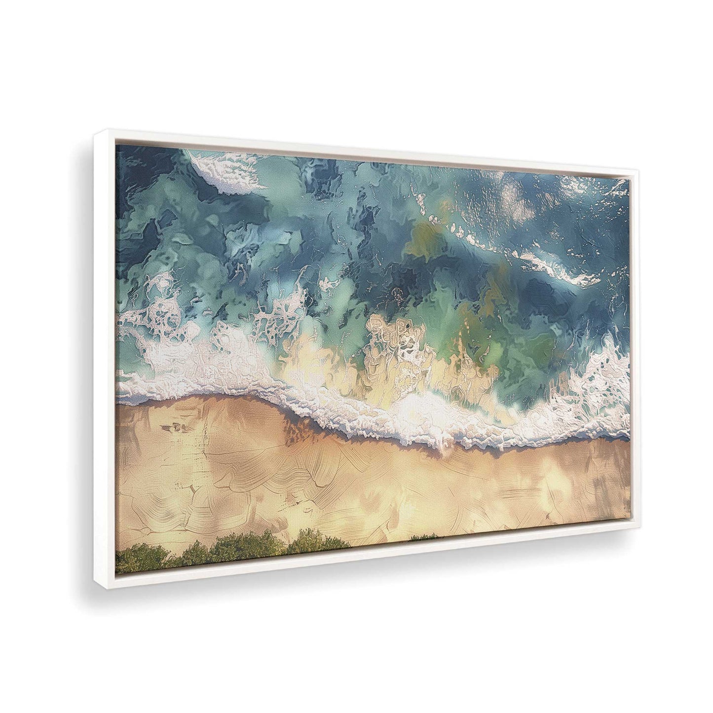 [Color:Opaque White], Picture of art in a White frame at an angle