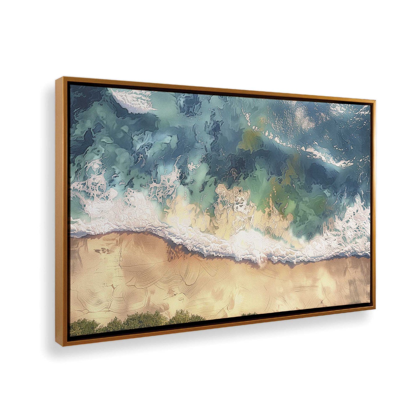 [Color:Polished Gold], Picture of art in a Polished Gold frame at an angle