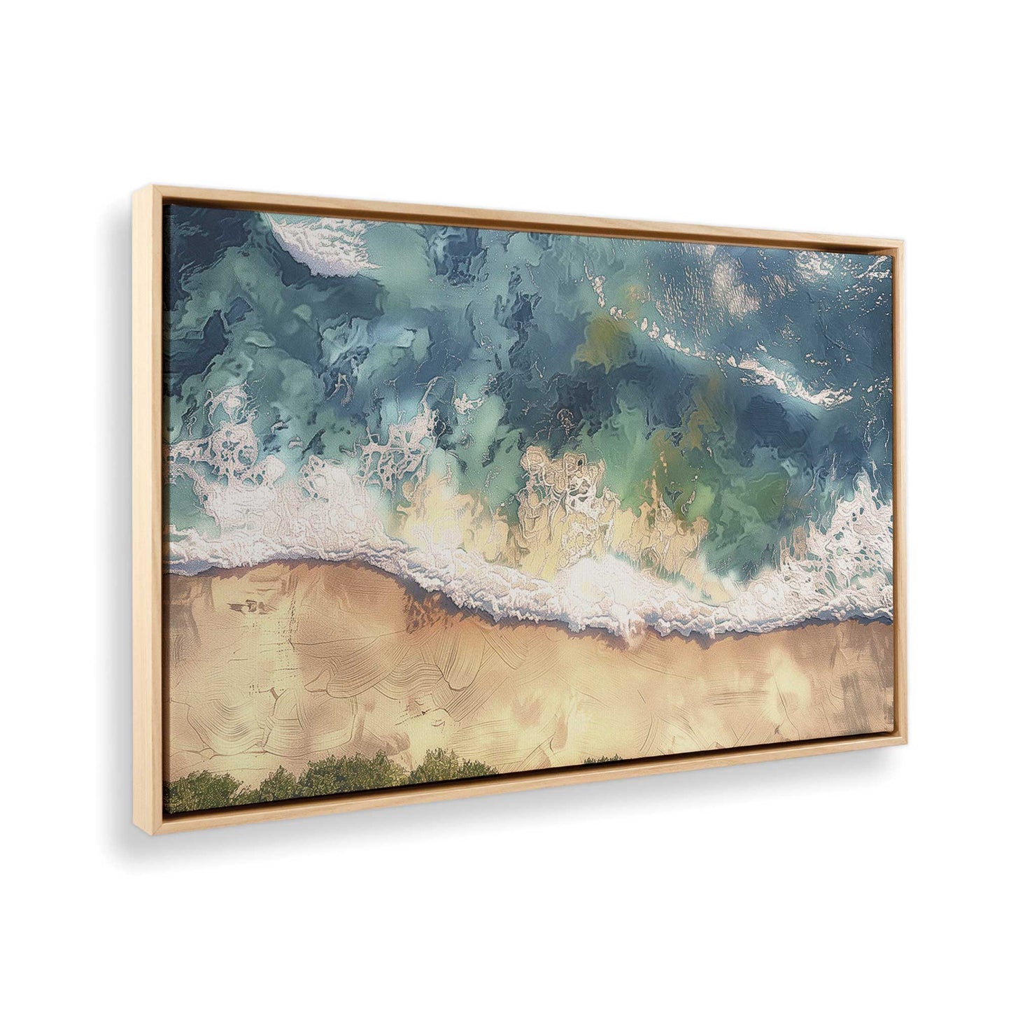 [Color:American Maple], Picture of art in a American Maple frame at an angle