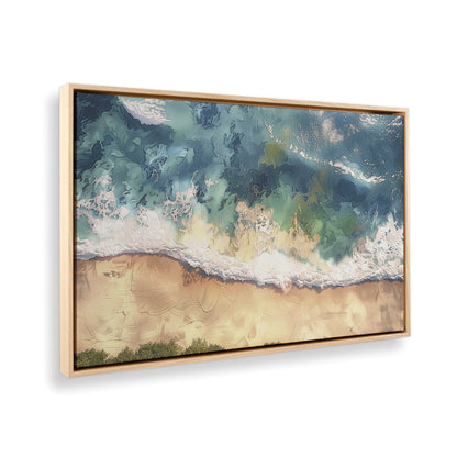 [Color:American Maple], Picture of art in a American Maple frame at an angle