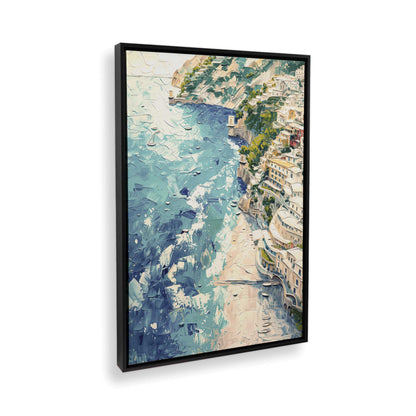 [Color:Satin Black], Picture of art in a Satin Black frame at an angle