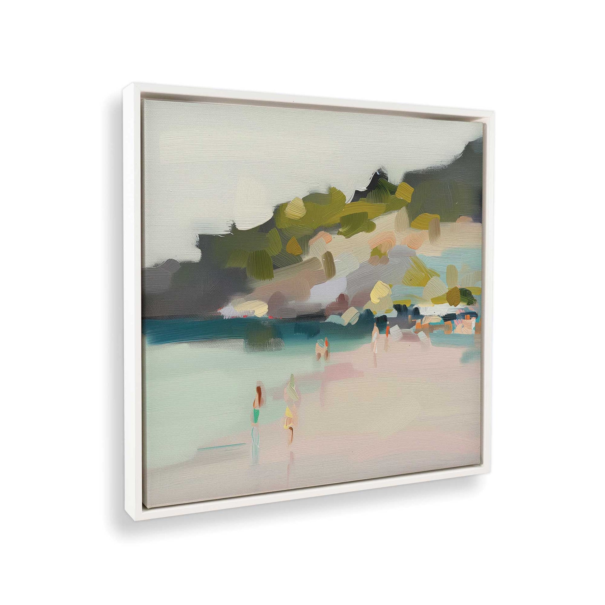 [Color:Opaque White], Picture of art in a White frame at an angle