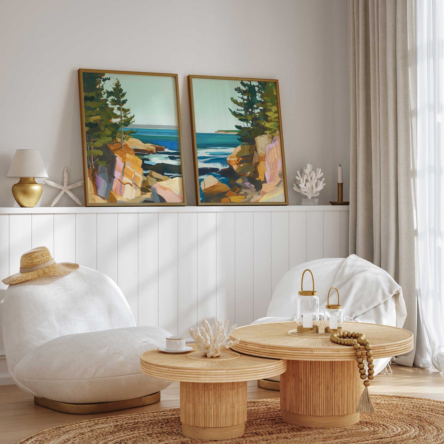 Rugged Coastline Duo Art Print, Set of 2