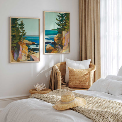 Rugged Coastline Duo Art Print, Set of 2