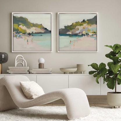 Pastel Beach Days Canvas Print, Set of 2