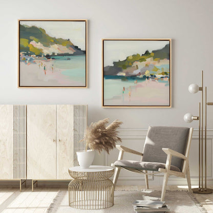 Pastel Beach Days Canvas Print, Set of 2
