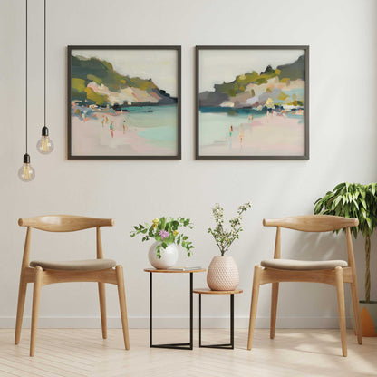 Pastel Beach Days Art Print, Set of 2