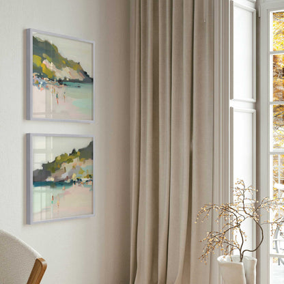 Pastel Beach Days Art Print, Set of 2