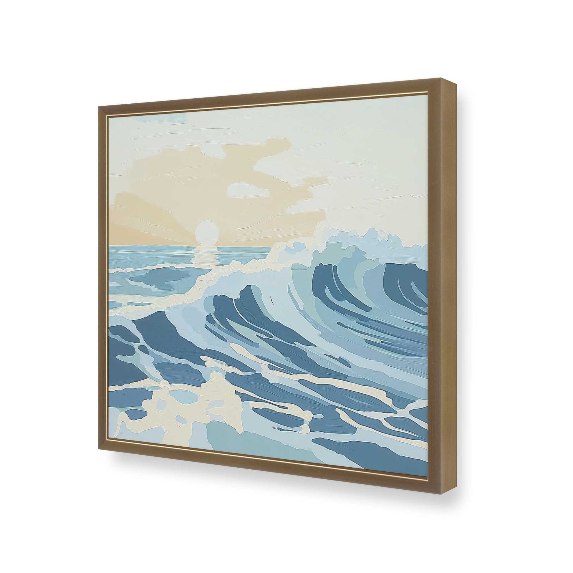 [Color:Brushed Gold], Picture of art in a Brushed Gold frame at an angle