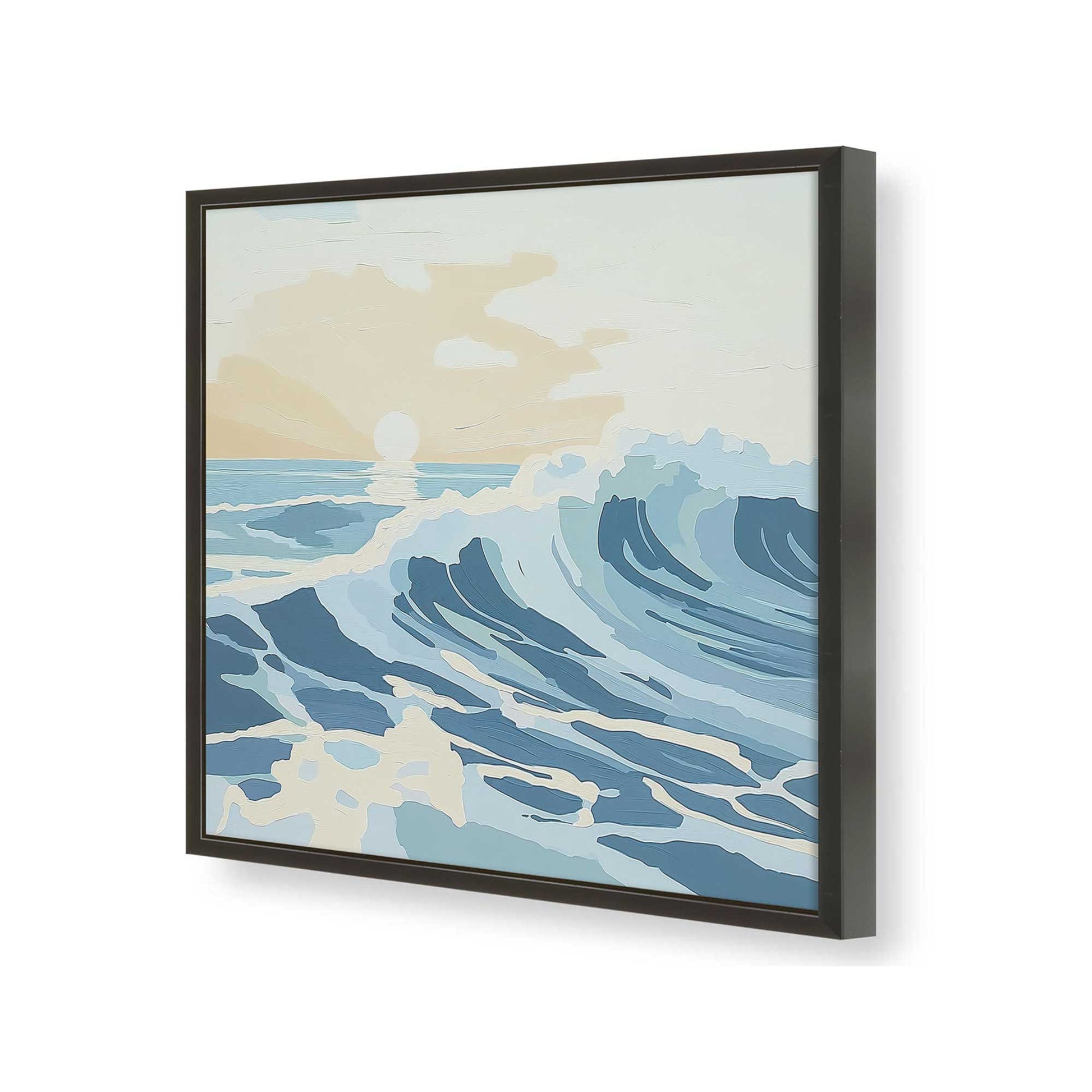 [Color:Satin Black], Picture of art in a Satin Black frame at an angle