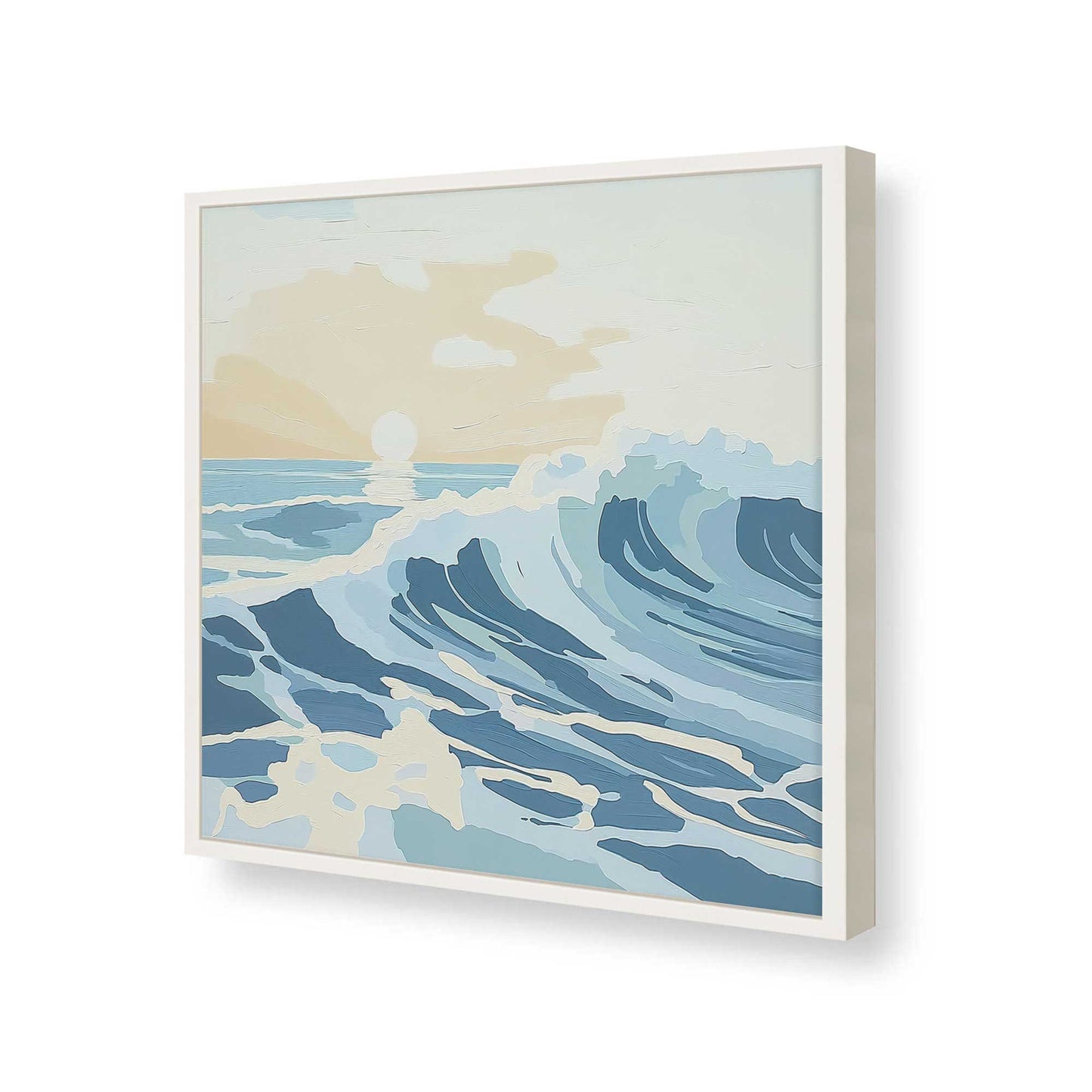 [Color:Opaque White], Picture of art in a Opaque White frame at an angle
