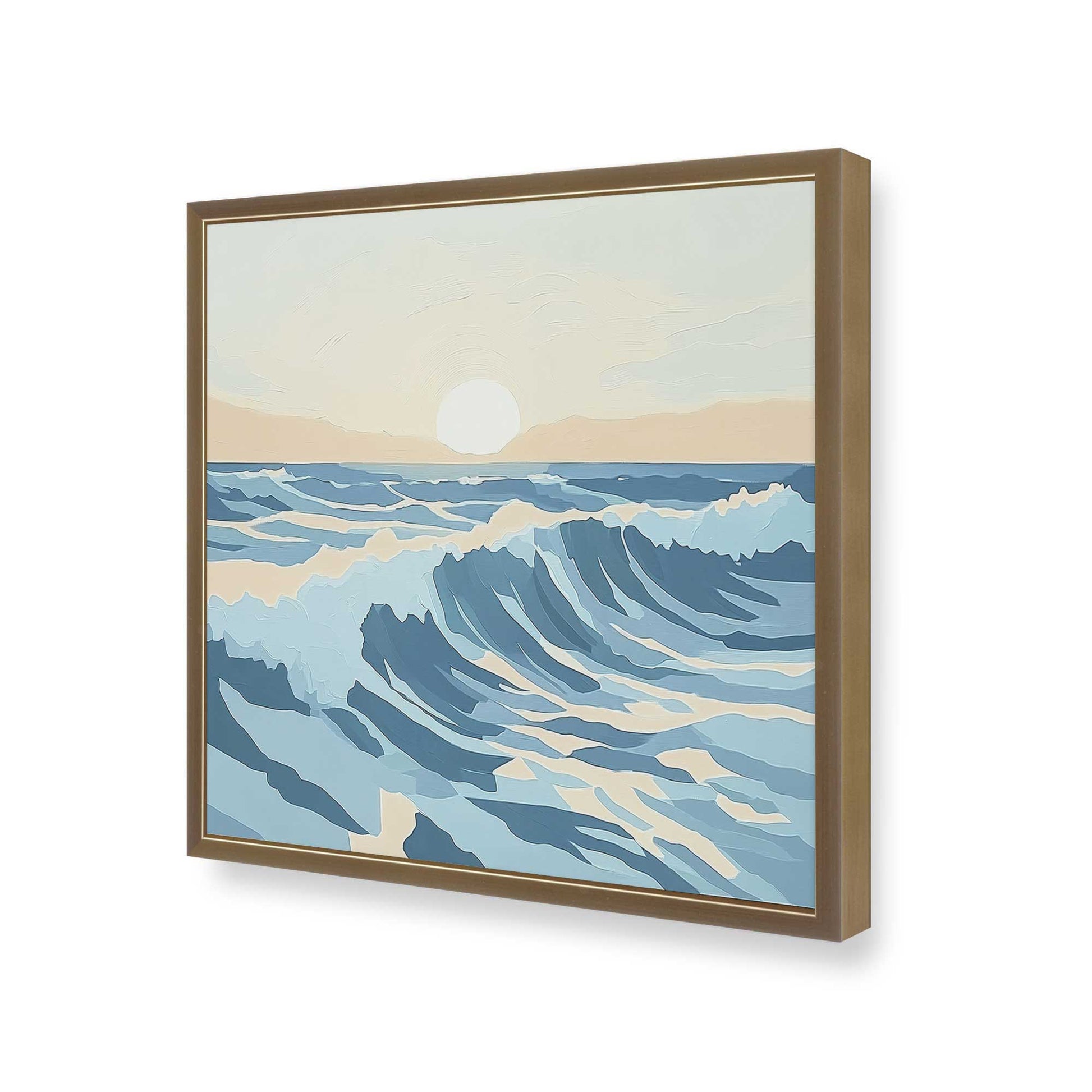 [Color:Brushed Gold], Picture of art in a Brushed Gold frame at an angle