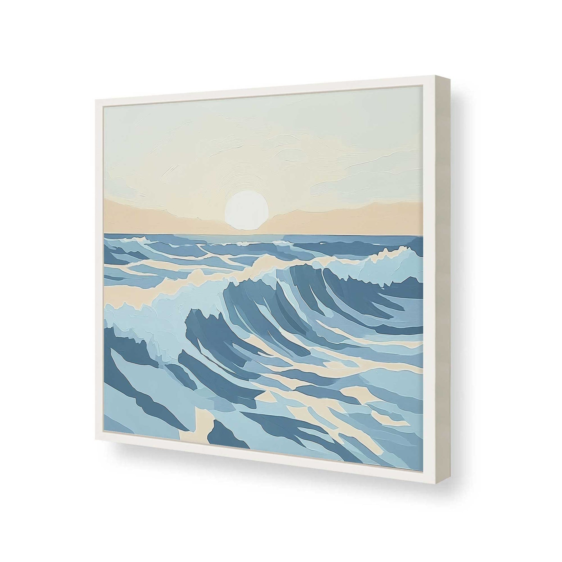 [Color:Opaque White], Picture of art in a Opaque White frame at an angle